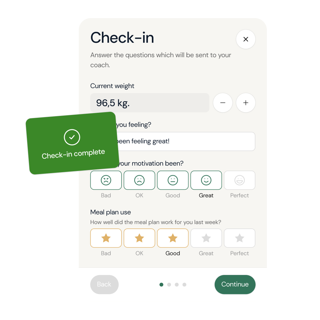 Check-in & Forms interface screenshot