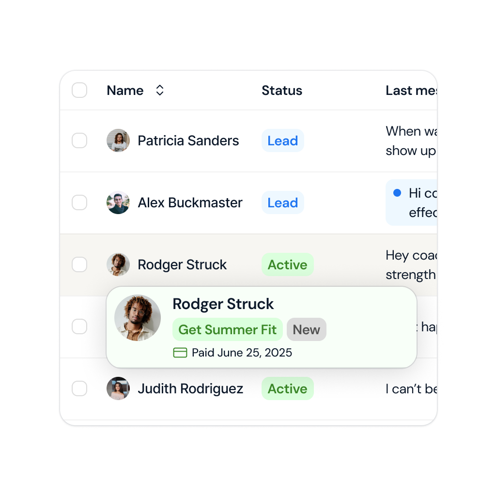 Leads interface screenshot
