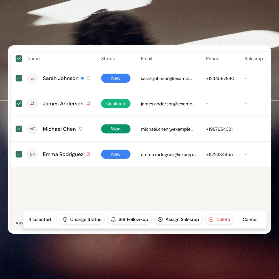 Manage leads in batches, not one-by-one